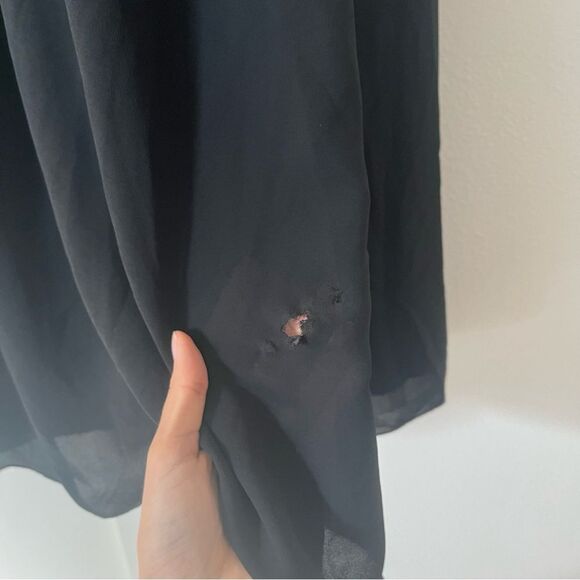 Love by Theia Black Lace Scoop Neck Gown Full Length Dress - Picture 9 of 11